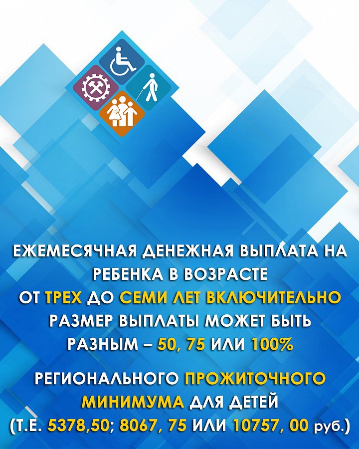 Информация  о размерах государственных пособий гражданам, имеющим детей    